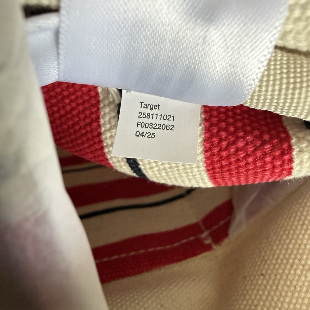 Parke x Target Mini Canvas Tote Bag Handbag Purse Beige Red NWT Sold Out - Picture 10 of 11